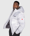 Mens Shuto White Puffer Jacket - Hardtuned