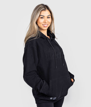 Women's Hardtuned Embossed P1 Fleece Hoodie - Black - Hardtuned