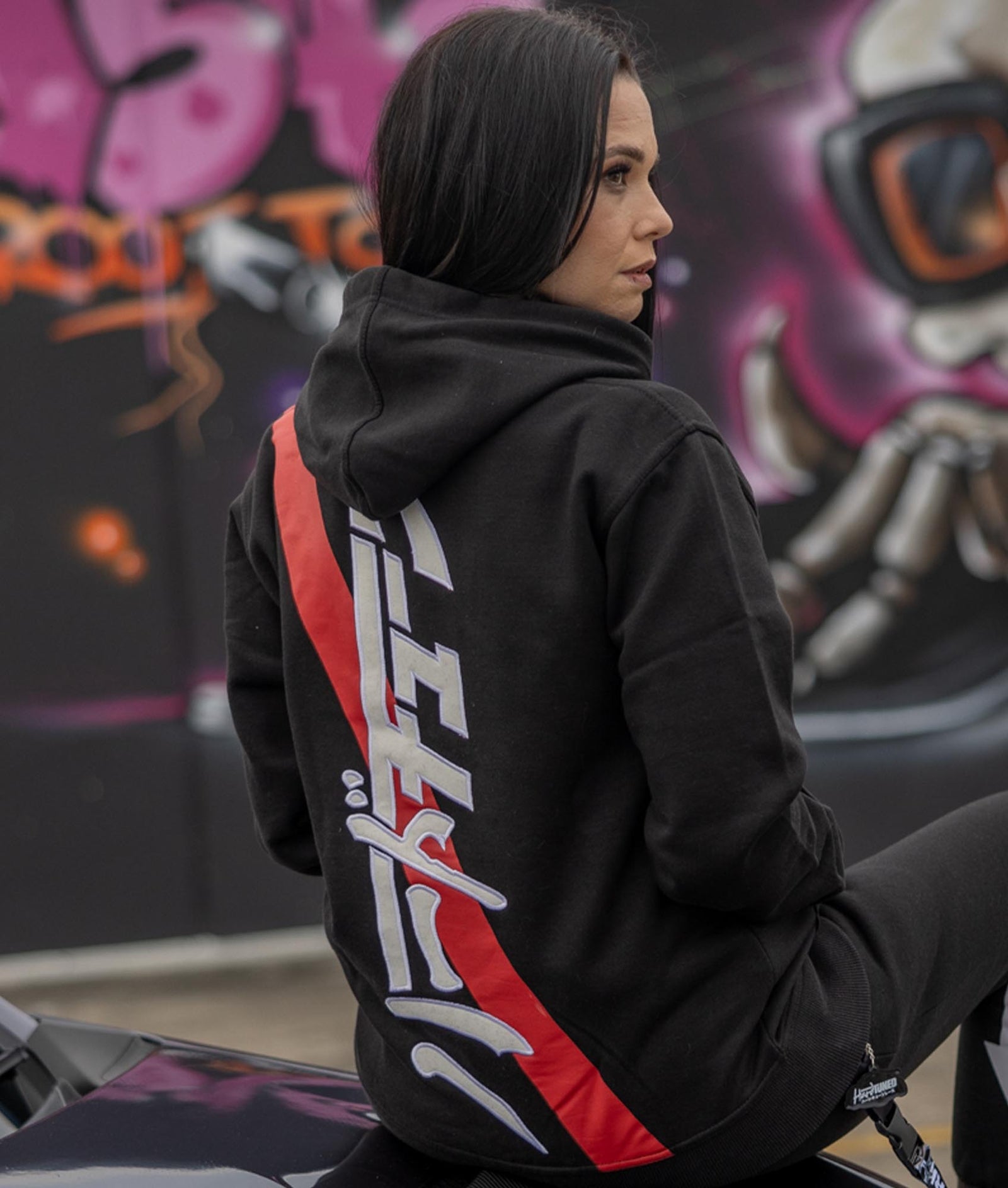 Women's Katakana Hoodie - Black - Hardtuned